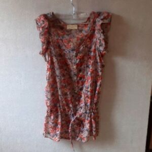 Floral Ruffle Sleeve Blouse (Bobbie Brooks)